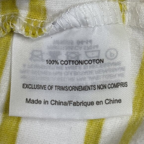 Tory Burch 100% Cotton Blue Yellow Striped Boat Neck 3/4 Sleeve Women's Large - Picture 6 of 9